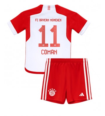 Bayern Munich Kingsley Coman #11 Primera Equipación Niños 2023-24 Manga Corta (+ Pantalones cortos)